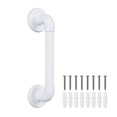 Relaxdays Grab Handle, Shower, Bath & Toilet, Max. Load 100 kg, Support for The Elderly, Disability Aid, Plastic, White, 100%, 9 x 39 x 9.5 cm