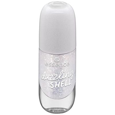 Essence Gel Nail Colour, Gel Polish, No. 18 Dazzling Shell, Multi-Colour, Long-Lasting, Colour-Intense, Glitter, No Acetone, Vegan, Microplastic Particles Free (10 ml)