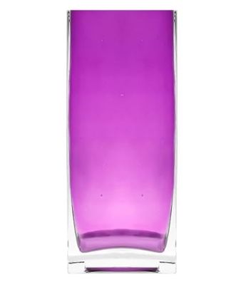 Vierkante vaas van gekleurd glas – verschillende kleuren – afmetingen basis 8 x 8 cm hoogte 20 cm