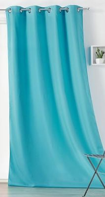 LINDER OUTDOOR vattenavvisande gardin - vävd och färgad i Frankrike - antioxidant gevärspistolhålsfinish - turkosblå färg - mått 135 x 240 cm - 100% polyester - utomhus-canvaskollektion