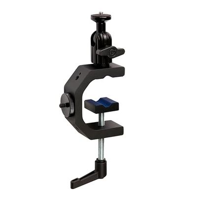 Elgato Heavy Clamp – Supporto professionale con testa sferica, 4 fori filettati 1/4", ultra sicuro e robusto, per il fissaggio su scrivanie, scaffali, aste, perfetto per fotocamere, luci, flash, ecc.