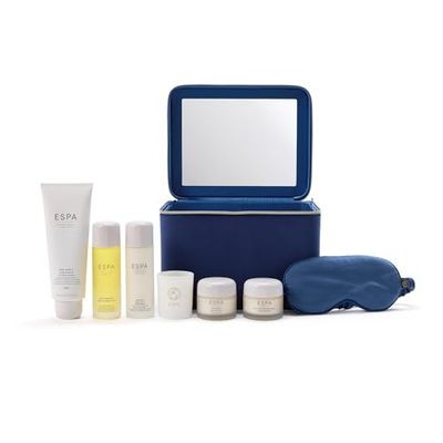 ESPA Experience Collection | Luxury Spa Gift Set Includes 7 Items Worth Over £200 | Cleanser, Exfoliator, Moisturiser, Hair Mask, Body Oil, Candle, Silk Eye Mask & Reusable Vanity Case