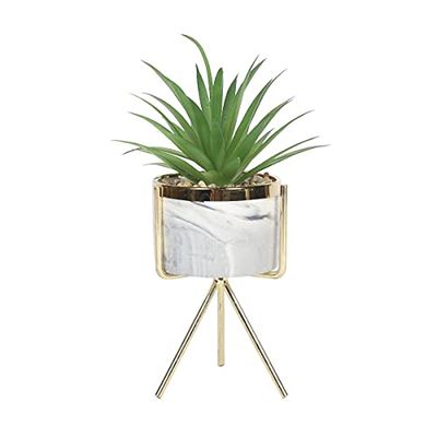 Sleepdown Halo Green Leaf Marble Stand Faux Pianta succulenta artificiale per Home Office Bagno Decor Decorazione per interni Estetica