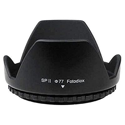 Fotodiox svart blomlinshood, solskärm, solskärm, paddelhuva, tulpanhuva, Svart, 77 mm