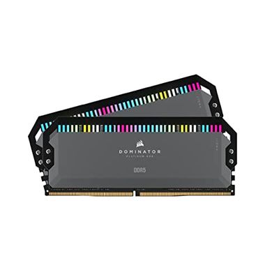 CORSAIR DOMINATOR PLATINUM RGB DDR5 64GB (2x32GB) DDR5 6000MHz CL30 AMD EXPO Intel XMP iCUE Memoria Compatibile per Computer - Grigio (CMT64GX5M2B6000Z30)
