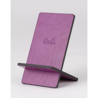 RHODIA 194426C - Support pour Téléphone Mobile Violet - 8 x 8,5 x 13 cm - Extérieur Simili Cuir - Collection Home Office rama - Organisation de Bureau & Rangement Design