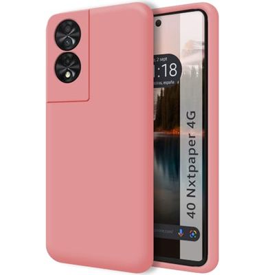 Tumundosmartphone Custodia in silicone liquido ultra morbido per TCL 40 NXTPAPER colore rosa