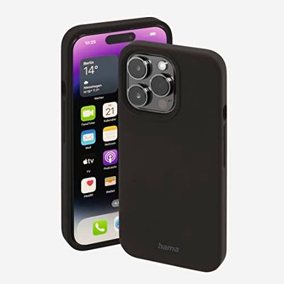 Hama Fodral för Apple iPhone 14 Pro Max kompatibelt med MagSafe (magnetiskt fodral för induktiv laddning, mobiltelefonfodral skyddar mot stötar, repor och smuts, silkeslent matt fodral av robust TPU)