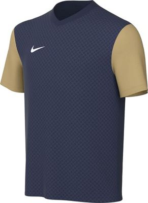 Nike Unisex Niños Camiseta de Fútbol de Manga Corta Y Nk Df Tiempo Prem II Jsy Ss, Marine y Gold, DH8389-411, S