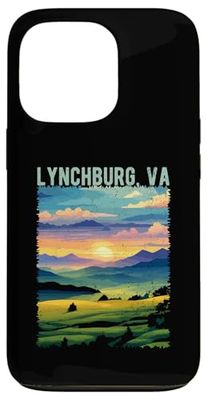 Lynchburg Virginia USA Design rétro effet vieilli Motif montagne Coque pour iPhone 13 Pro