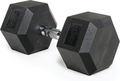 TREXO Hex HXD250 Halter, 25 kg, hexagon, duurzaam met rubbercoating, voor krachttraining thuis, met ergonomische handgreep, stabiel en veelzijdig