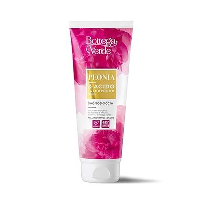 Bottega Verde - Bagnodoccia con Estratti di Peonia e Acido Ialuronico, 200 ml, Deterge e Idrata con Delicatezza, per Pelli Normali o Secche