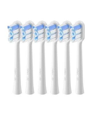 Laifen Cabezales de repuesto para cepillo de dientes para adultos, paquete de 6, compatibles con cepillo de dientes eléctrico Laifen Wave (Super Clean, blanco)