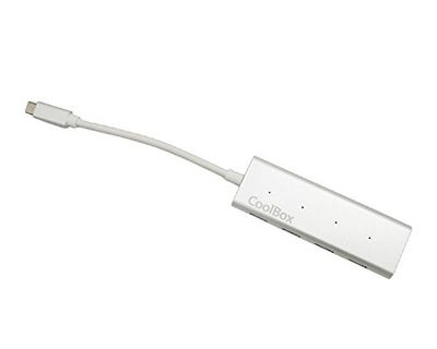 Watio Wave USB-hub met 4 USB 3.0-poorten, van aluminium, ideaal voor snelle overdracht en meervoudige aansluiting van apparaten