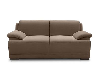 DOMO. collection Telos 2 Molle, Divano Senza Tempo con Ampi braccioli Legno Metallo Tessuto, Marrone, 186x96x80 cm