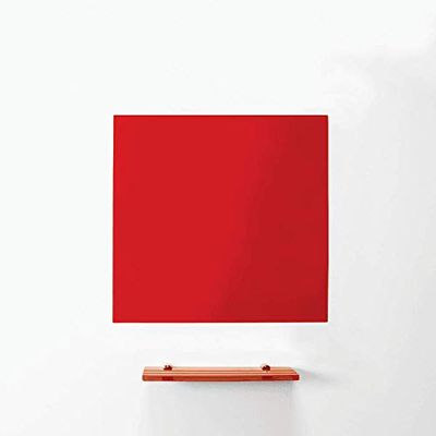 Magniplan Magnetic Glass Wipe Board Per Ufficio, Sala Riunioni, Aula, Home Office, Sala Giochi E Camera Da Letto - 450Mm x 450Mm - Rosso