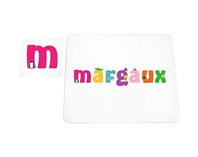 Little Helper Napperon avec Coaster Style Illustratif Coloré avec le Nom de Jeune Fille Margaux