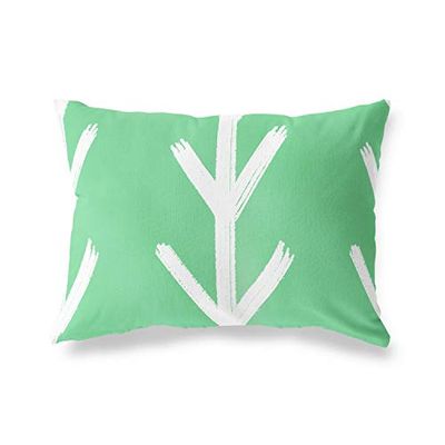 BonaMaison Fundas para Cojínes, Verde Petróleo-Blanco Funda de Almohada para Sofá Coche Silla Oficina Cama Decorativa Moderna Decoración del Hogar, 45x60 Cm - Diseñado y Fabricado en Turquía