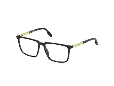 adidas Sport, SP5071, montatura per occhiali da uomo, nero opaco, montatura a iniezione, geometrica