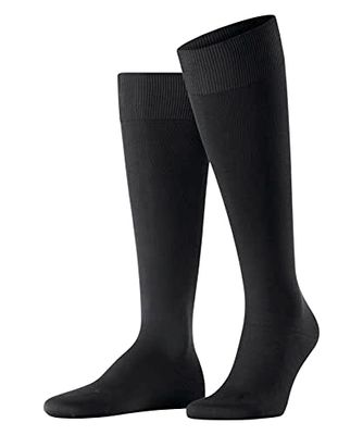 FALKE Energizing Cotton M Kh sottili con compressione 1 paio, Calzini lunghi Uomo, Nero Black 3000, 39-40
