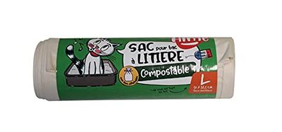 AIME - Set di 8 sacchi per lettiera compostabili resistenti per lettiere e casetta da bagno, 50 x 38,5 cm