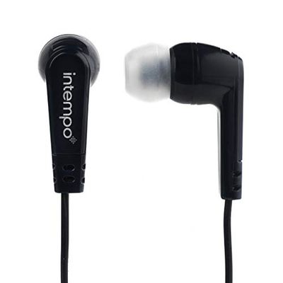 Intempo® EE1399BLKSTKEU Buddy Earphones | Built- in Splitter | 3 Sets of Ear Cushions | 1.2 Metre Cable | Black