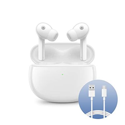 Xiaomi Buds 3 (Gloss White) con cavo USB-C 1m, Connessione Bluetooth 5.2, Fino a 32 Ore di Durata, Cancellazione del Rumore fino a 40dB, Resistente a polvere e acqua, Versione Italiana