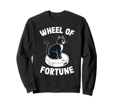 Wheel Of Fortune Cat On Robot Vacuum Cleaner Cat Sweatshirt