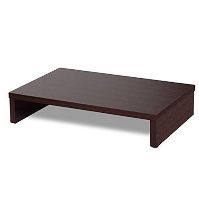 Bestier Wood Monitor Stand 18.9 Inch Long Laptop Riser Desktop Organizer With Storage Wooden PC Stand Portable Easy Assemble (Brown)