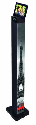 Lexibook BT1000SP - Altoparlante Bluetooth Tower con Docking Station per Tablet/Smartphone, design Paris, 50W, Nero