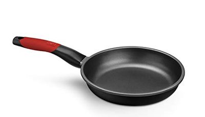 BRA Premiere frigideira 22 cm, alumínio fundido, tricamada com revestimento antiaderente reforçado sem PFOA, adequada para todos os tipos de cozinhas, incluindo indução, cor vermelha