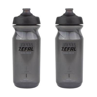 ZEFAL Pack Sense Pro 65 - Set di due Borracce Bici e MTB - Borracce Bici Premium e Impermeabile - Nero Fumè, 2 x 650ml