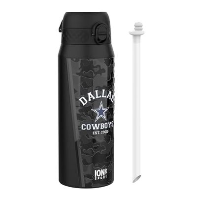 Ion8 NFL x Borraccia Termica con Cannuccia Rimovibile, 750ml/24oz, Acciaio Inossidabile, Antigoccia, NFL Cowboys