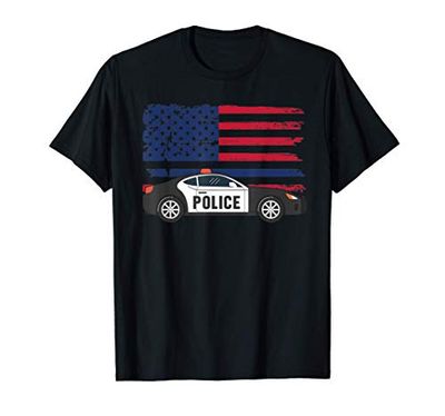 Supporto della bandiera americana della polizia della Maglietta