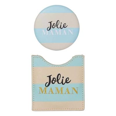 Draeger Jolie Mama spiegel, ronde zakspiegel om mee te nemen, verjaardag, voor alle gelegenheden, afmetingen 8,5 cm x 8 cm