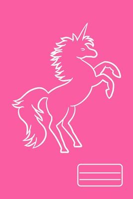 Cute unicorn. Pink composition notebook.: School notebook for kids. Squared paper notebook.
