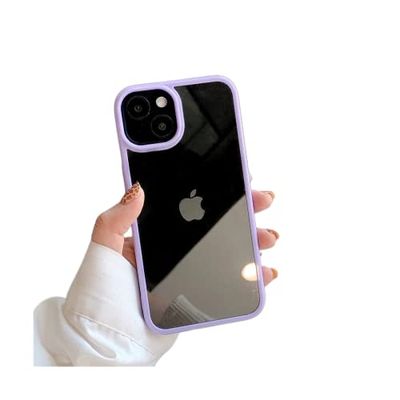 Ontworpen voor iPhone 14 Plus, transparante beschermhoes, [niet geel] [militaire graadbescherming] dunne schokbestendige beschermhoes voor iPhone 14 Plus 6,7 inch (paars)
