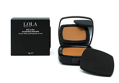 Lola Make-Up Cream Foundation Dark Beige With Spf 15, High Coverage, Matt Silky Finish, Enriched With Vitamins, Mineral Oil Free, With Large Mirror And Applicator No. B018