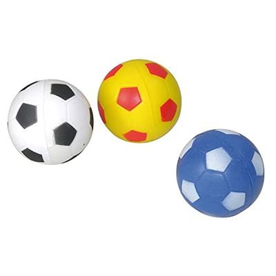 LOVE STORY Set di 3 Palline rimbalzanti o4 cm Bianco Giallo Blu