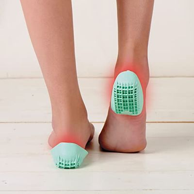 Tuli's Talonera de gel para calzado deportivo - Amortiguador multicapa - Alivio para el dolor de tibia y talón - Soporte para fascia plantar y tendón de Aquiles - 15x9x0.1cm, L