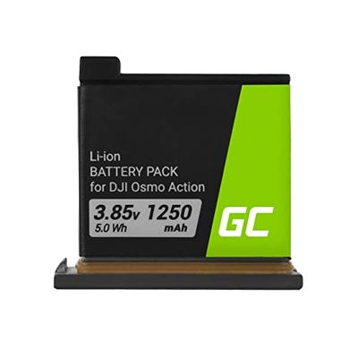 Green Cell® ersättningsbatteri för DJI OSMO Action, full avkodning, kompatibel med AB1, Full Decoded (Li-ION 1250 mAh 3,85 V) 12 månaders garanti