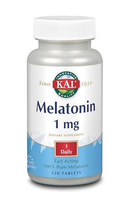KAL Melatonin 1 Mg- 120 Comprimidos| Apto Para Veganos| Ayuda para dormir