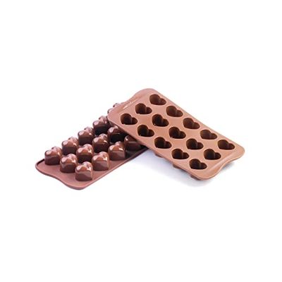silikomart | SCG01 Stampo in Silicone per Cioccolatini MONAMOUR, Antiaderente, 15 Cioccolatini, Confezione da 1 Stampo per Dolci, Easy Choc 3D, 30 x 22 mm, h 25 mm, Made in Italy