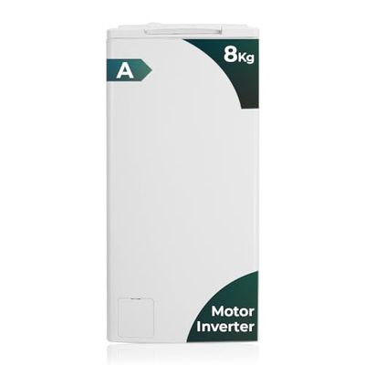 Svan Lavadora 8Kg Carga Superior Blanco SLCS8301AI. 1900W, 1300rpm, Motor Inverter, 16 Programas, Función Stop&Go, Clase de Eficiencia Energética A