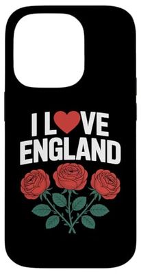 I Love England Roses Floral Heart Theme Case for iPhone 14 Pro