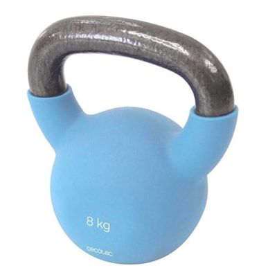 Cecotec Pesa Rusa de 8Kg Drumfit KettleBell 8000 Neo. Revestimiento de Neopreno, Hierro Fundido, Agarre Ergonómico, Diseño Estético y Fácil de Limpiar, Dimensiones 17.9x12.8x20cm