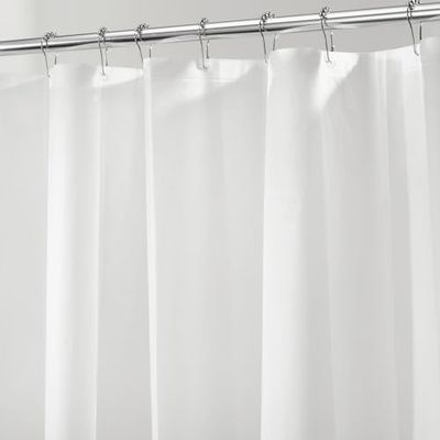 iDesign Cortinas de duche de tecido, impermeáveis, resistentes ao mofo, 183,0 cm x 183,0 cm, Frost White