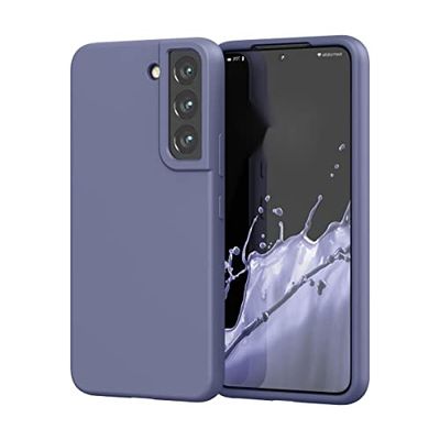 Samsung Galaxy S22 fodral, mjukt och mjukt silikongelskydd med anti-fallskydd för kameror, Samsung Galaxy S22 stöttåligt fodral, matt lavendelgrå