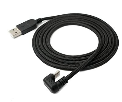 SYSTEM-S USB 3.1 kabel 1,5 m type C stekker tot 2.0 A stekker gevlochten 180 ° hoek zwart