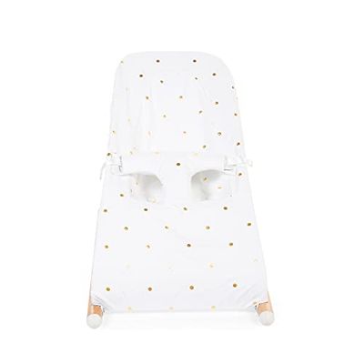 CHILDHOME, Hoes voor Evolux Baby Wipstoeltje, 100% Katoen, Makkelijk Om Te Doen, Zacht, Voelt Prettig Aan, Jersey Gold Dots